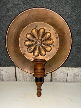 Source Unknown Copper Wall Sconce with Floral Medallion